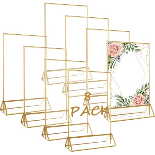 DAJAVE 8 Stück Goldener Doppelseitiger Bilderrahmen A5 Tischkartenhalter Goldrahmen für Hochzeit, Acryl Gold Tischaufsteller Aufsteller A5 für Hochzeit Tischnummern, Speisekartenhalter, Fotorahmen DAJAVE 8 Stück Goldener Doppelseitiger Bilderrahmen A5 Tischkartenhalter Goldrahmen für Hochzeit, Acryl Gold Tischaufsteller Aufsteller A5 für Hochzeit Tischnummern, Speisekartenhalter, Fotorahmen von DAJAVE