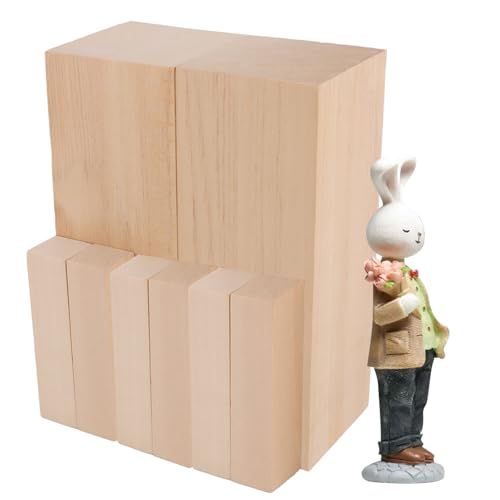 DAJAVE 8 Stück Schnitzholz Lindenholz zum Schnitzen 20 und 10cm, Holzklötzchen für Kinder, Holzblöcke zum Schnitzen, Linde DAJAVE 8 Stück Schnitzholz Lindenholz zum Schnitzen 20 und 10cm, Holzklötzchen für Kinder, Holzblöcke zum Schnitzen, Linde von DAJAVE