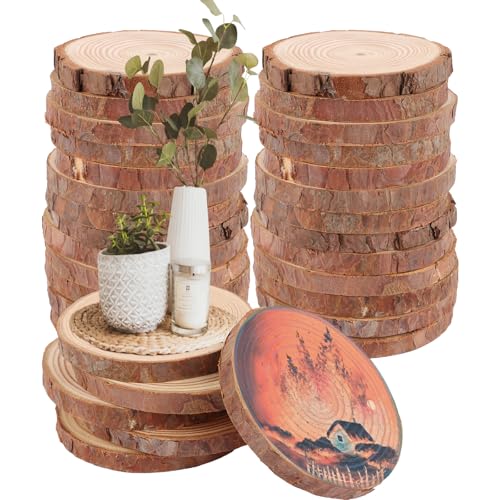 DAJAVE 20 Stück Holzscheiben 9-10cm Baumscheiben zum Basteln, Rund Holzscheibe Untersetzer Holz Log, Baumscheibe Deko, Baumscheiben für DIY Basteln Hochzeit Weihnachten Wooden DAJAVE 20 Stück Holzscheiben 9-10cm Baumscheiben zum Basteln, Rund Holzscheibe Untersetzer Holz Log, Baumscheibe Deko, Baumscheiben für DIY Basteln Hochzeit Weihnachten Wooden von DAJAVE