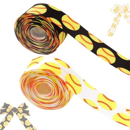 DAJISI 22MM Geschenkband Breit, Schleifenband Geschenkband Breit Softball Motive Geschenkbänder 9M Satinband Weiß und Schwarz Gurtband für Theme Party Dekorationen, 2 Rollen DAJISI 22MM Geschenkband Breit, Schleifenband Geschenkband Breit Softball Motive Geschenkbänder 9M Satinband Weiß und Schwarz Gurtband für Theme Party Dekorationen, 2 Rollen von DAJISI