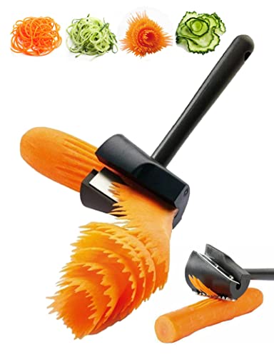 Carrot Curler und Schäler, schwarz Karotte Spirale Shred Schneide Root Gemüse Obst Schneide Spitzer garnieren Werkzeug von DAJOOEE