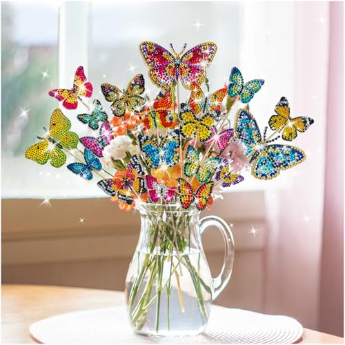 20 Stück Diamond Painting Set, Diamond Painting Erwachsene Kinder Schmetterling Bilder, Diamond Painting Zubehör für die Dekoration von Gärten und Balkonen, Diamond Painting Kinder Frauen Geschenk 20 Stück Diamond Painting Set, Diamond Painting Erwachsene Kinder Schmetterling Bilder, Diamond Painting Zubehör für die Dekoration von Gärten und Balkonen, Diamond Painting Kinder Frauen Geschenk von DAJUMOO