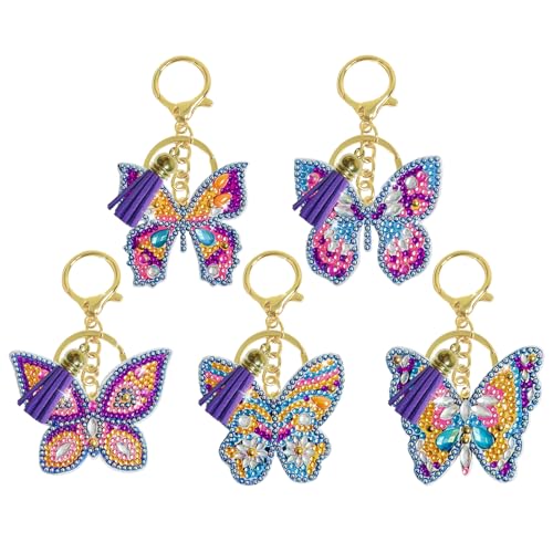 5 Stück Diamond Painting Schlüsselanhänger,für Erwachsene Kinder 5d Doppelseitig Diamond Painting Schmetterling Bilder,Kleine Diamant Anhänger Dekorative Damen Tasche und Geschenk für 6 8 10 Mädchen 5 Stück Diamond Painting Schlüsselanhänger,für Erwachsene Kinder 5d Doppelseitig Diamond Painting Schmetterling Bilder,Kleine Diamant Anhänger Dekorative Damen Tasche und Geschenk für 6 8 10 Mädchen von DAJUMOO