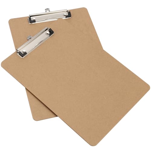DAKFOOK 12 Stück A6 Holz-Klemmbrett, 18,5 x 12 cm, Hartfaser-Klemmbretter, Klemmbretter mit Aufhängeloch und niedrigem Profil-Metallclip, braunes Klemmbrett für Restaurant-Menü, Bürobedarf DAKFOOK 12 Stück A6 Holz-Klemmbrett, 18,5 x 12 cm, Hartfaser-Klemmbretter, Klemmbretter mit Aufhängeloch und niedrigem Profil-Metallclip, braunes Klemmbrett für Restaurant-Menü, Bürobedarf von DAKFOOK