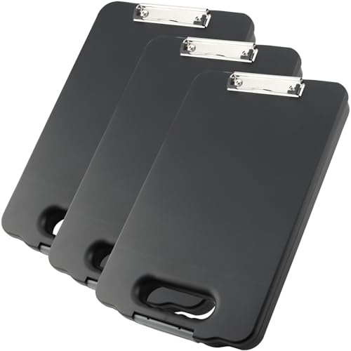DAKFOOK 3 Stück A4 Klemmbrett mit Aufbewahrung, 40 x 25 x 4 cm, tragbare Klemmbrett Hülle mit Griff, Kunststoff Schreibbrett Aufbewahrungsbox für Büro DAKFOOK 3 Stück A4 Klemmbrett mit Aufbewahrung, 40 x 25 x 4 cm, tragbare Klemmbrett Hülle mit Griff, Kunststoff Schreibbrett Aufbewahrungsbox für Büro von DAKFOOK