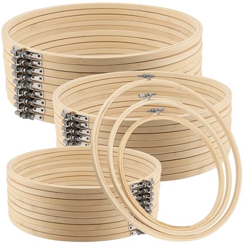 DAKFOOK 30 Stück Bambus Stickrahmen, Kreuzstichrahmen, Stickrahmen Holz, Kreuzstich Rahmen Rund für Handarbeiten, Kreuzstich und Stickprojekte, 10,2 cm, 15,2 cm, 20,3 cm DAKFOOK 30 Stück Bambus Stickrahmen, Kreuzstichrahmen, Stickrahmen Holz, Kreuzstich Rahmen Rund für Handarbeiten, Kreuzstich und Stickprojekte, 10,2 cm, 15,2 cm, 20,3 cm von DAKFOOK
