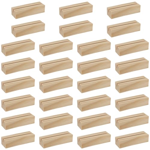 DAKFOOK 30 Stück Tischkartenhalter aus Holz, Tischnummernständer, Holz, kleine Foto-Bilderhalter für Hochzeit, Party, Dekoration, Foto-Display, 7 x 2,3 x 1,7 cm von DAKFOOK