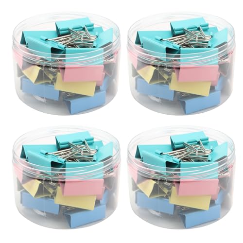 DAKFOOK 48 Stück große Bulldoggen Clips, 51 mm Foldback Klammern, mehrfarbig Papierklammern, robuste Metall Binderklammern, starker Halt, schwarze Büroklammern für Büro, Geschäft, Zuhause von DAKFOOK