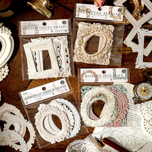40 Blätter Spitze Rahmen Scrapbook, Vintage Hohle Geprägt Foto Rahmen Scrapbook Zubehör Papier, Vintage Scrapbooking Rahmen Papier für DIY Kunst Tagebuch Planer Album Notizbuch 40 Blätter Spitze Rahmen Scrapbook, Vintage Hohle Geprägt Foto Rahmen Scrapbook Zubehör Papier, Vintage Scrapbooking Rahmen Papier für DIY Kunst Tagebuch Planer Album Notizbuch von DAKLUNAR