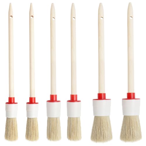 6er Borstenpinsel Rundpinsel Set, Pinsel Rund 20/25/30mm Professionelles Naturholz Ringpinsel Wachspinsel zum Lackierpinsel Streichen von Wänden und Möbeln für den Hausgebrauch 6er Borstenpinsel Rundpinsel Set, Pinsel Rund 20/25/30mm Professionelles Naturholz Ringpinsel Wachspinsel zum Lackierpinsel Streichen von Wänden und Möbeln für den Hausgebrauch von DAKLUNAR