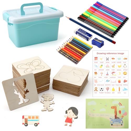 DAKLUNAR Zeichenschablonen für Kinder, Kinder Set - Spielzeug Malschablonen, Lernspielzeug Geschenke 3 4 5 6 7 Jahre, Malset Bastelset für Kinders, Pädagogische DIY-Malschablonen, 60 Malvorlagen Set DAKLUNAR Zeichenschablonen für Kinder, Kinder Set - Spielzeug Malschablonen, Lernspielzeug Geschenke 3 4 5 6 7 Jahre, Malset Bastelset für Kinders, Pädagogische DIY-Malschablonen, 60 Malvorlagen Set von DAKLUNAR