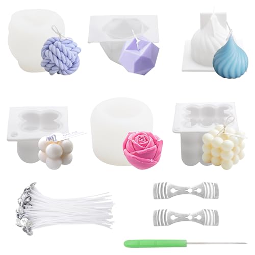 Kerzenform Bubble Kerzen Kit, 6 Stück 3D DIY Silikonform Kerzen-Gießen Formen und Kerzendocht Set, Kerzenformen zum Gießen als Heimdekorationen, Bastel Ornamente, DIY Duftkerze, Seife Kerzenform Bubble Kerzen Kit, 6 Stück 3D DIY Silikonform Kerzen-Gießen Formen und Kerzendocht Set, Kerzenformen zum Gießen als Heimdekorationen, Bastel Ornamente, DIY Duftkerze, Seife von DAKLUNAR