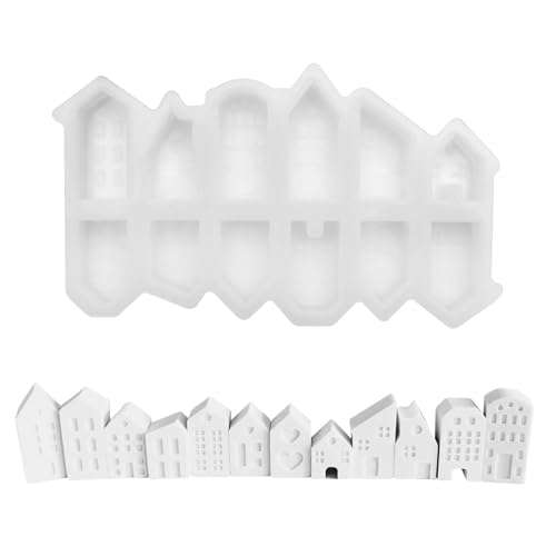 Silikonformen Giessformen Haus, 12 PCS Mini Silikonform Haus, Silikon Gießform Mini-Häuser, Silikonform Häuser Kerzenhalter Gießformen Silikon Haus für Weihnachten, Halloween, Ostern Silikonformen Giessformen Haus, 12 PCS Mini Silikonform Haus, Silikon Gießform Mini-Häuser, Silikonform Häuser Kerzenhalter Gießformen Silikon Haus für Weihnachten, Halloween, Ostern von DAKLUNAR