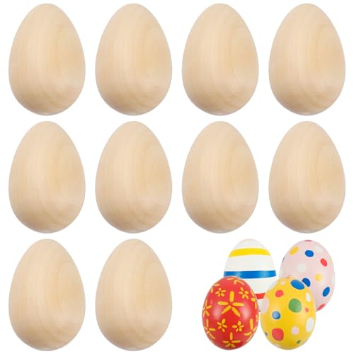 10 Stück DIY Ostereier Set, Massiv Holz-Eier, Ostereier Aus Holz Geschenke für Liebende Jungen Mädchen Kinder Freunde von DALAETUS