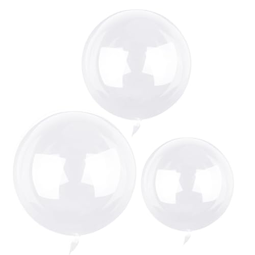 30 Stück Bobo Klar Luftballon Set, Kristall Blase Klar Ballons, Ballons Runde Transparente, Bubble Ballons für Geburtstag Party Dekoration, Hochzeit Jahrestag Weihnachtsfeier (18/20/24zoll) von DALAETUS