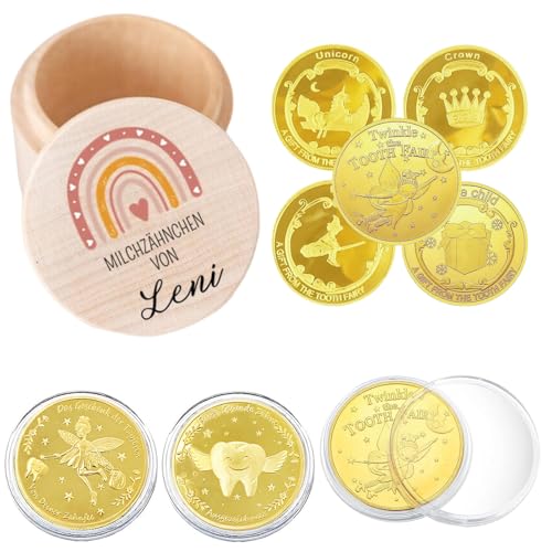 6 Stück Holz Milchzahndose und Zahnfee Münzen Set, Personalisiert Zahndose für Jungen und Mädchen, Neue Eltern, Geschenkideen zu Taufe, Geburtstag Geschenke 6 Stück Holz Milchzahndose und Zahnfee Münzen Set, Personalisiert Zahndose für Jungen und Mädchen, Neue Eltern, Geschenkideen zu Taufe, Geburtstag Geschenke von DALAETUS