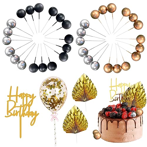 DALAETUS 40 Stück Tortendeko Set, Cake Topper, Schaum Ball Topper, Kuchen Deko,Cupcake Topper für Birthday Hochzeit Party DALAETUS 40 Stück Tortendeko Set, Cake Topper, Schaum Ball Topper, Kuchen Deko,Cupcake Topper für Birthday Hochzeit Party von DALAETUS
