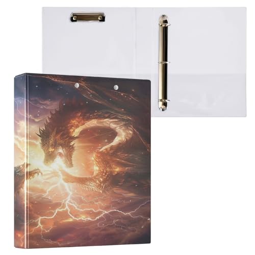 DALAWU Ringbuch mit 3 Ringen, 3,8 cm, mit Klemmbrett für Schul-/Bürobedarf, Drachen-Ordner, Organizer, hält 200 Blatt, mit Innentaschen DALAWU Ringbuch mit 3 Ringen, 3,8 cm, mit Klemmbrett für Schul-/Bürobedarf, Drachen-Ordner, Organizer, hält 200 Blatt, mit Innentaschen von DALAWU