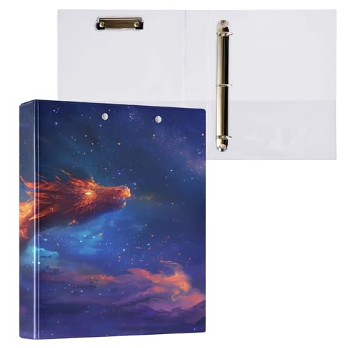 DALAWU Ringbuch mit 3 Ringen, 3,8 cm, mit Klemmbrett für Schul-/Bürobedarf, Feuerdrache, Ordner, Organizer, hält 200 Blatt, mit Innentaschen DALAWU Ringbuch mit 3 Ringen, 3,8 cm, mit Klemmbrett für Schul-/Bürobedarf, Feuerdrache, Ordner, Organizer, hält 200 Blatt, mit Innentaschen von DALAWU