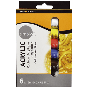DALER-ROWNEY Acrylfarbe Simply - 6x 12 ml sortiert von DALER-ROWNEY