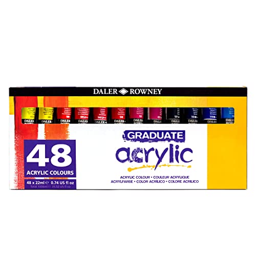 Daler Rowney 123900048 Graduate Acrylfarben-Set, 22 ml, 48 Stück von Daler Rowney