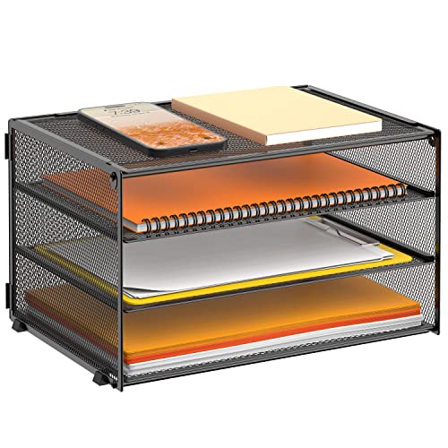 DALTACK Briefablage aus Netzstoff, 3 Etagen, Schreibtisch-Organizer, Briefsortierer, Halter, langlebiger Dokumenten-Aktenhalter für Büro, Zuhause, Schule, Schwarz DALTACK Briefablage aus Netzstoff, 3 Etagen, Schreibtisch-Organizer, Briefsortierer, Halter, langlebiger Dokumenten-Aktenhalter für Büro, Zuhause, Schule, Schwarz von DALTACK