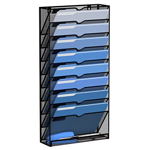 DALTACK Wandordnerhalter, 10 Etagen, zum Aufhängen, für Papiere, Post, Ordner, Klemmbrett, Zeitschriften, Organisation, für Büro, Zuhause, Netz-Metall, schwarz DALTACK Wandordnerhalter, 10 Etagen, zum Aufhängen, für Papiere, Post, Ordner, Klemmbrett, Zeitschriften, Organisation, für Büro, Zuhause, Netz-Metall, schwarz von DALTACK