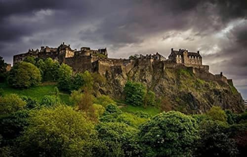 DALWI Malen Nach Zahlen Zum Selbermachen Malen Nach Zahlen Für Kinder Natürliche Landschaft Wolken Schloss Schottland England Edinburgh Als Geschenk Heim- Und Wanddekoration 40x50cm von DALWI