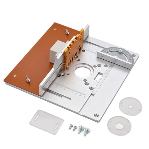 DAMLUX Aluminium Router Table Insert Plat,Wood Milling Flip Board Trimming Machine Engraving Tool,Wood Router Flip Plate with Gehrungslehre für Holzbearbeitung DAMLUX Aluminium Router Table Insert Plat,Wood Milling Flip Board Trimming Machine Engraving Tool,Wood Router Flip Plate with Gehrungslehre für Holzbearbeitung von DAMLUX