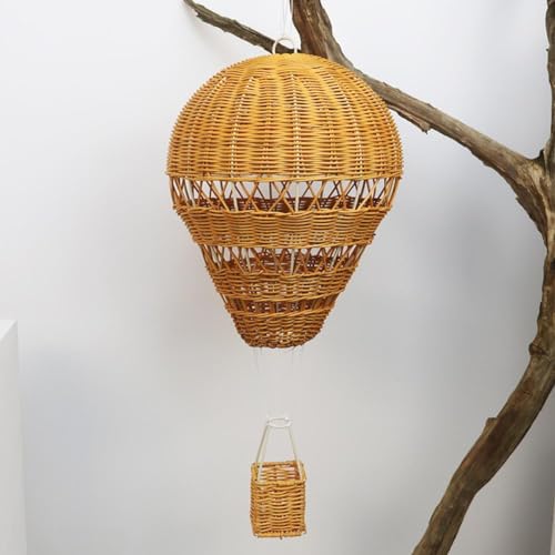 DAMLUX Rattan Heißluftballon Urlaub Party Supplies - Aufblasbare Wandmontierte gewebte hängende Dekoration für Zuhause von DAMLUX
