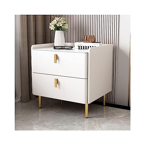 DAMOIFFP Nachttisch, Mid-Century Modern Nachttisch, Kunstmarmorplatte, Nachttisch aus Holz, 2 Schubladen, Leder, Schlafzimmer, Nachttisch, Beistelltisch für Wohnzimmer, Büro, Kommode DAMOIFFP Nachttisch, Mid-Century Modern Nachttisch, Kunstmarmorplatte, Nachttisch aus Holz, 2 Schubladen, Leder, Schlafzimmer, Nachttisch, Beistelltisch für Wohnzimmer, Büro, Kommode von DAMOIFFP