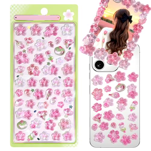 3D-Aufkleber, Motiv: rosa Kirschblüte, ästhetischer Cartoon, geprägte Blumen-Aufkleber, wasserdicht, Blumenaufkleber, Kawaii-Aufkleber für Scrapbooking, Journaling, Laptop, Handyhülle, Gepäck 3D-Aufkleber, Motiv: rosa Kirschblüte, ästhetischer Cartoon, geprägte Blumen-Aufkleber, wasserdicht, Blumenaufkleber, Kawaii-Aufkleber für Scrapbooking, Journaling, Laptop, Handyhülle, Gepäck von DAMOWANG