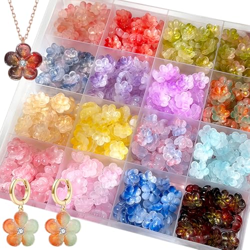 Bunte Blumen-Perlen für Schmuckherstellung, niedliche Blumen-Charms, Abstandshalter für Armbänder, Perlen, Blüte, Acrylglasperlen, Schmuckherstellung, Zubehör für Halsketten, Schlüsselanhänger, 50 Bunte Blumen-Perlen für Schmuckherstellung, niedliche Blumen-Charms, Abstandshalter für Armbänder, Perlen, Blüte, Acrylglasperlen, Schmuckherstellung, Zubehör für Halsketten, Schlüsselanhänger, 50 von DAMOWANG