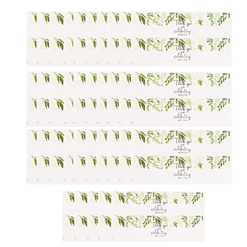 DANAIXZ Hochzeitswasserflaschen Etiketten, floralgrüne Pflanzenmusterpapieretiketten, Brautduschenflaschen Wraps für Partydekorationen (HM220516001) von DANAIXZ