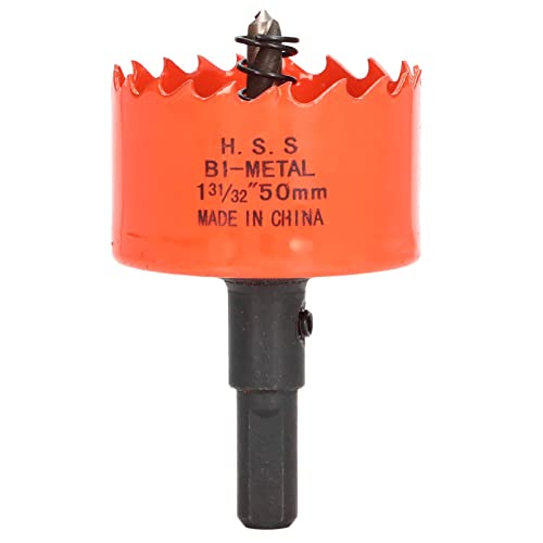Lochsäge Bohrer bit scharf Zähne einfache Chipentfernung hohe Härte HSS -Lochschneider mit Laube für Holzmetall (1-31/32 "(50 mm)) von DANAIXZ