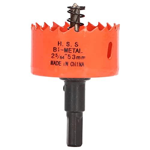 Lochsäge Bohrer bit scharf Zähne einfache Chipentfernung hohe Härte HSS -Lochschneider mit Laube für Holzmetall (2-5/64 "(53 mm)) von DANAIXZ