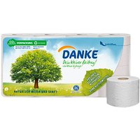 DANKE Toilettenpapier 3-lagig Recyclingpapier, 8 Rollen von DANKE
