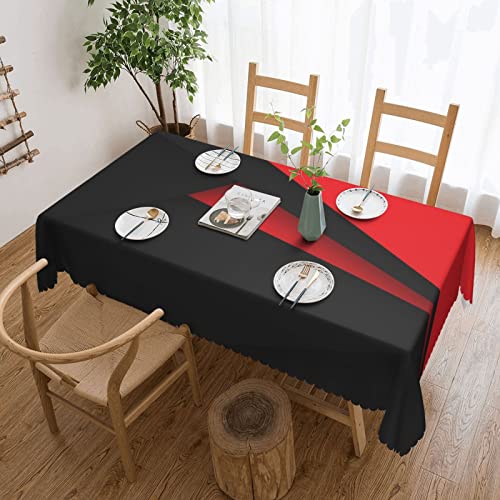 Rot Schwarz Rechteckige Tischdecken (182,9 x 137,2 cm) für Küche, Esszimmer, Party, Urlaub, Weihnachten, Buffet von DANLIM