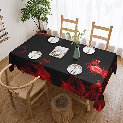 Rot Schwarz Weiß Abstrakt Rechteck Tischdecke (182,9 x 137,2 cm) für Küche Esszimmer Party Urlaub Weihnachten Buffet von DANLIM