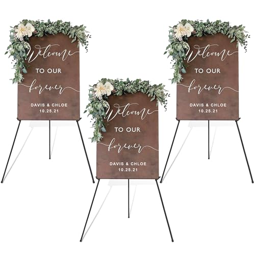 DANMO Staffelei für Hochzeitsschilder, Poster, 160 cm, sofortige Präsentation, Staffelei für Boden, verstellbare Metallkunst-Staffelei, schwarz, 3 Stück DANMO Staffelei für Hochzeitsschilder, Poster, 160 cm, sofortige Präsentation, Staffelei für Boden, verstellbare Metallkunst-Staffelei, schwarz, 3 Stück von DANMO