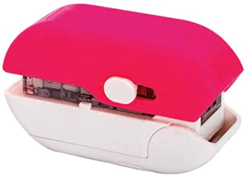 DANNMPX Hefter Hefter, Buch- Und Papierbindehefter, Multifunktionale, Tragbare, Klammerlose Hefterpresse, Stanzmaschine Tacker BüRo(B-Red) von DANNMPX