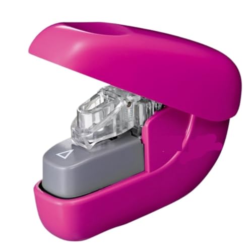 DANNMPX Hefter Klammerloser Hefter for Klassenzimmer Oder Schreibtisch, Klassenzimmer-Zubehör, Bindemaschine, Dekorativ Tacker BüRo(Pink) von DANNMPX
