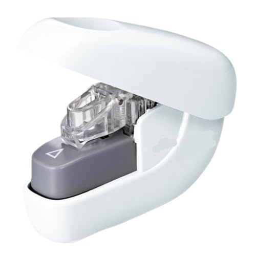 DANNMPX Hefter Klammerloser Hefter for Klassenzimmer Oder Schreibtisch, Klassenzimmer-Zubehör, Bindemaschine, Dekorativ Tacker BüRo(White) von DANNMPX