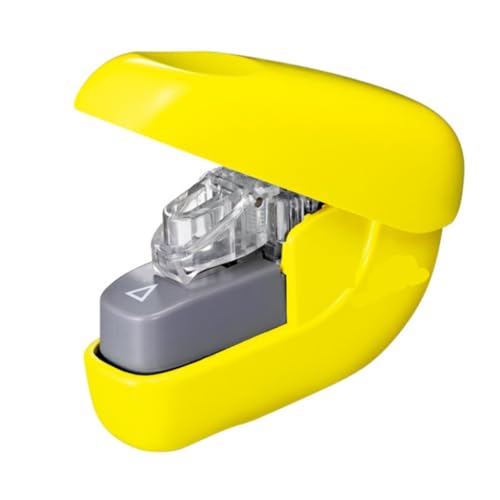 DANNMPX Hefter Klammerloser Hefter for Klassenzimmer Oder Schreibtisch, Klassenzimmer-Zubehör, Bindemaschine, Dekorativ Tacker BüRo(Yellow) von DANNMPX