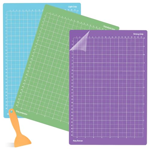3 Stück Schneidematte für Cricut Joy Xtra, Selbstklebende Schneidematte, 30.5 x 21.6cm Rutschfeste Matte Mit Schaber, Mit Gittergröße von DAOOZHU