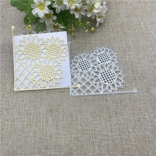 10 x 10 cm Sonnenblumenrahmen, Metall-Stanzformen für Scrapbooking, dekorative Prägeschablone, Kartenherstellung 10 x 10 cm Sonnenblumenrahmen, Metall-Stanzformen für Scrapbooking, dekorative Prägeschablone, Kartenherstellung von DAOTUNGWDHUO
