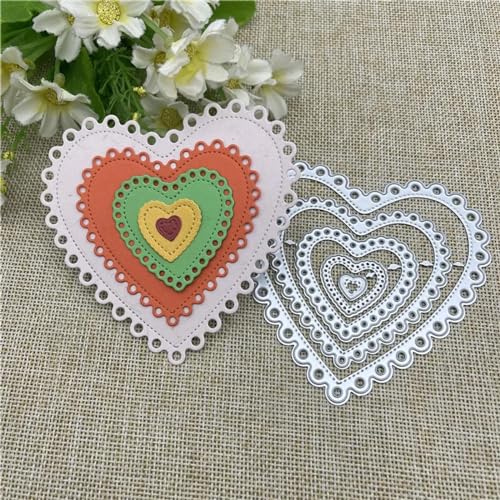 10 x 9,5 cm herzförmige Rahmen Hintergrund Metall Stanzformen Schablonen für Scrapbooking, dekorative Prägeschablone, Kartenherstellung 10 x 9,5 cm herzförmige Rahmen Hintergrund Metall Stanzformen Schablonen für Scrapbooking, dekorative Prägeschablone, Kartenherstellung von DAOTUNGWDHUO