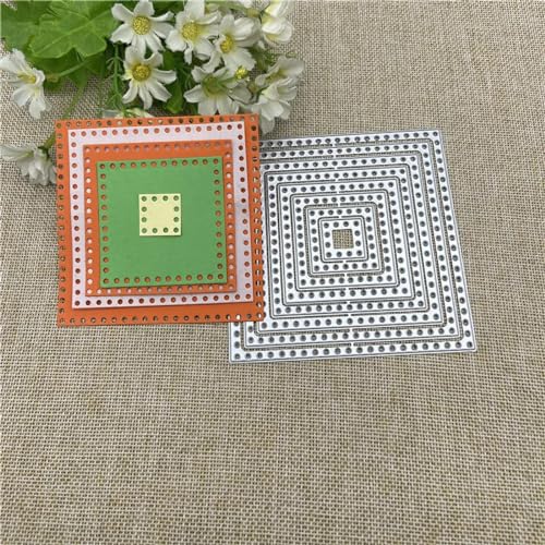 11,1 x 11,1 cm geschnürte rechteckige Rahmen Hintergrund Metall-Stanzformen Schablonen für Scrapbooking, dekorative Prägeschablone, Kartenherstellung 11,1 x 11,1 cm geschnürte rechteckige Rahmen Hintergrund Metall-Stanzformen Schablonen für Scrapbooking, dekorative Prägeschablone, Kartenherstellung von DAOTUNGWDHUO