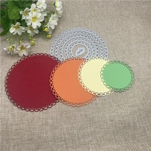 12,1 x 12,1 cm Kreisrahmen, Karten, Metall-Stanzformen für Scrapbooking, dekorative Prägeschablone, Kartenherstellungszubehör 12,1 x 12,1 cm Kreisrahmen, Karten, Metall-Stanzformen für Scrapbooking, dekorative Prägeschablone, Kartenherstellungszubehör von DAOTUNGWDHUO