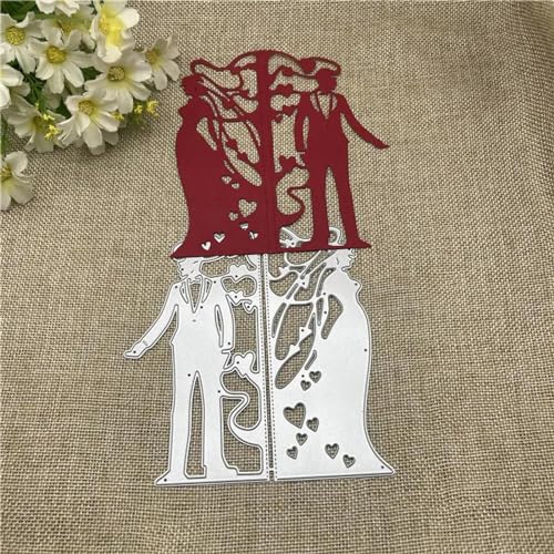 12,6 x 11,8 cm, Hochzeitsrahmen, Metall-Stanzformen für Scrapbooking, dekorative Prägeschablone, Kartenherstellung 12,6 x 11,8 cm, Hochzeitsrahmen, Metall-Stanzformen für Scrapbooking, dekorative Prägeschablone, Kartenherstellung von DAOTUNGWDHUO